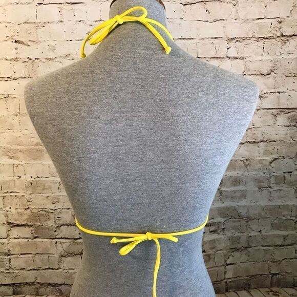 O’Neill Yellow Triangle Swim Top Silver Ruffle XS - Picture 4 of 4